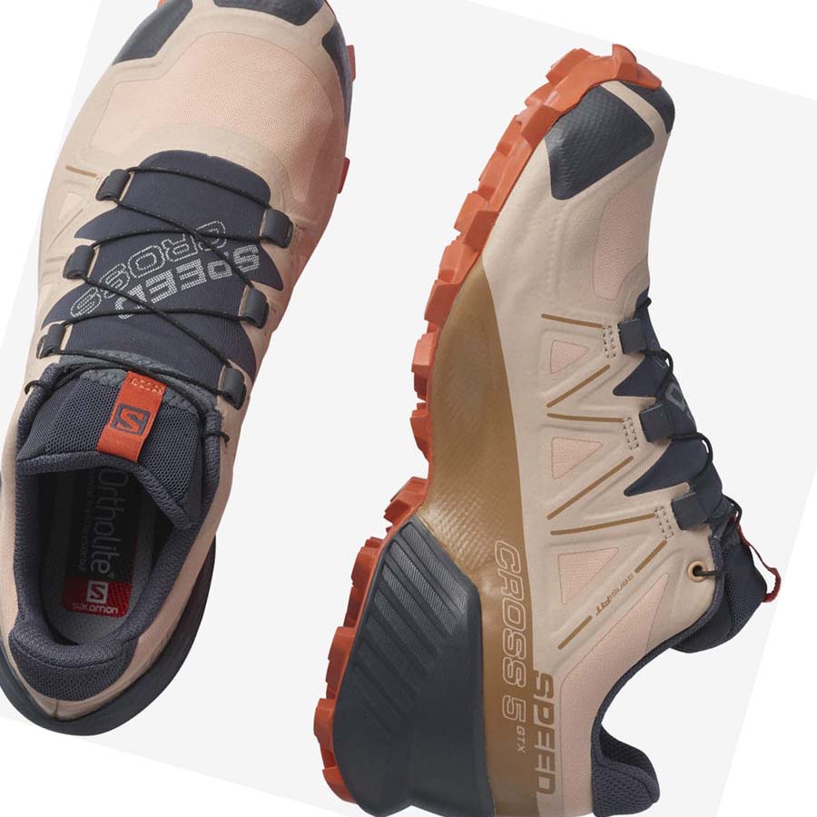 Salomon SPEEDCROSS 5 GORE-TEX Trail Futócipő Női Barna | HU 2866TCE